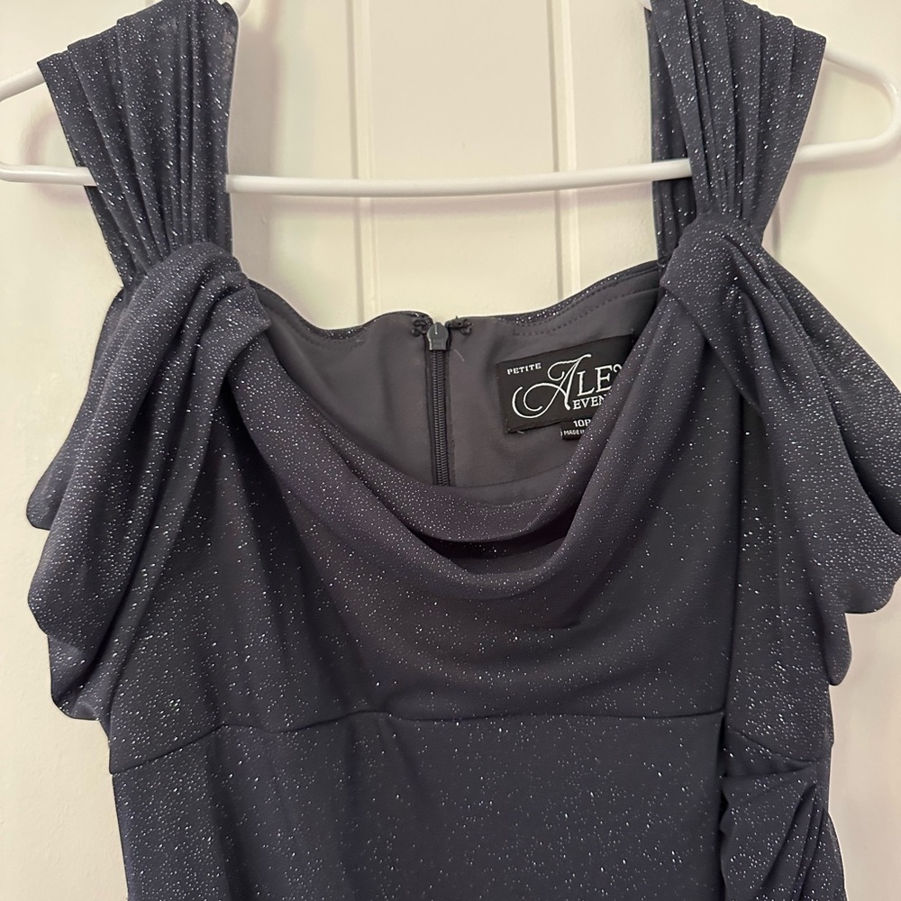 Alex Evenings Strapless Glittering Gray Dress